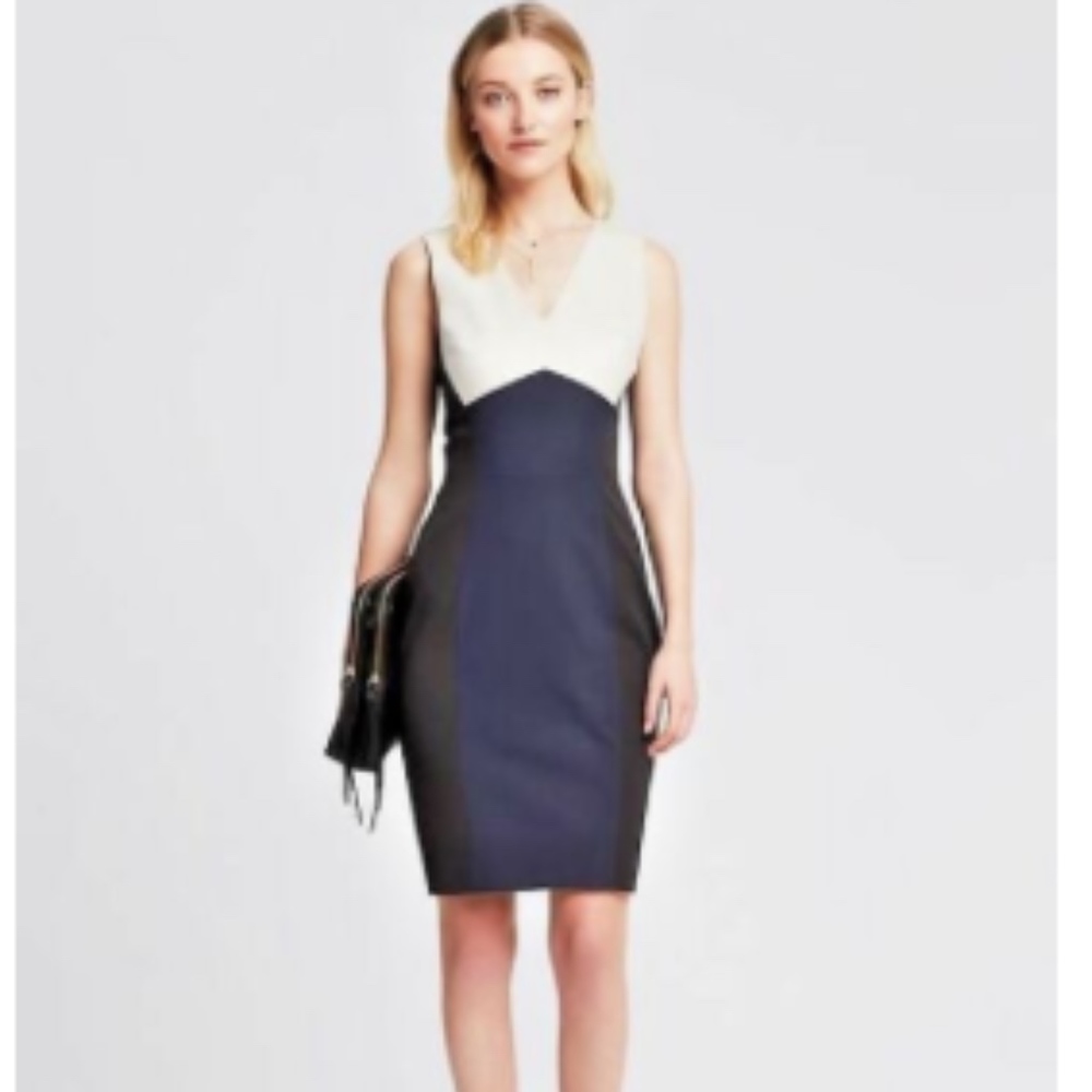 Banana Republic Fit Colorblock Cutout Sheath